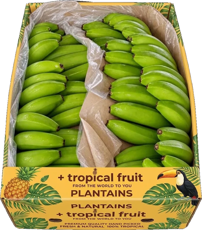 Box of Banana imported by + tropical fruit